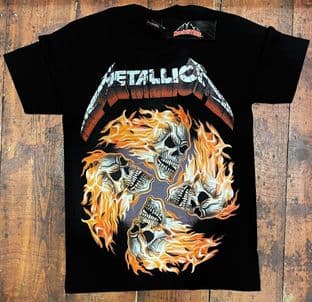 BNWT Rock@Tees Metallica Four Skulls Double Sided T-shirt S (ts0381)