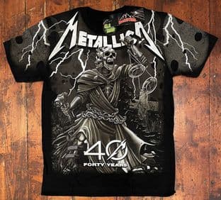 BNWT Rock@Tees Metallica Glow In The Dark Double Sided T-shirt L (ts0453)