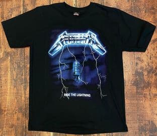 BNWT Rock@Tees Metallica Ride The Lightning Double Sided T-shirt M (ts0477)
