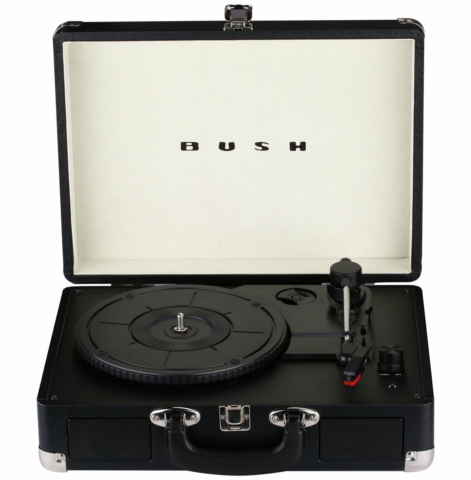 Bush Classic Retro Portable Case Record Player - Black