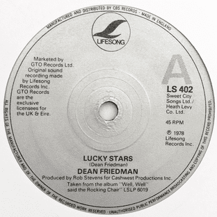 Dean Friedman - Lucky Stars (7") (G+/NM)