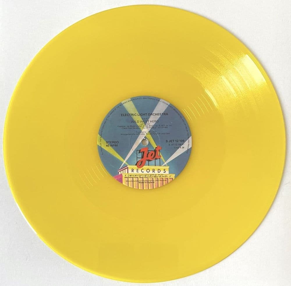 Electric Light Orchestra Wild West Hero 12" Yellow Vinyl EX/NM