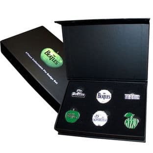 Enamel 6 Pin Badge Set: The Beatles: Logos (Box2) (New)