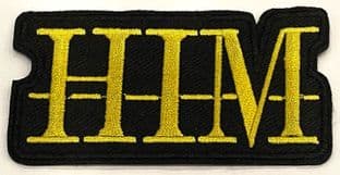 H.I.M (His Infernal Majesty) Yellow Logo Iron-On/Sew On Patch (pa350)