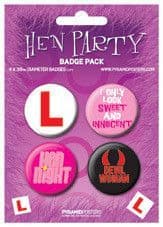 Hen Party - 4 Badge Pack