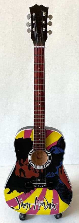 Jimi Hendrix: Autograph Miniature Wooden 1:4 Scale Guitar With Stand (New/Box)