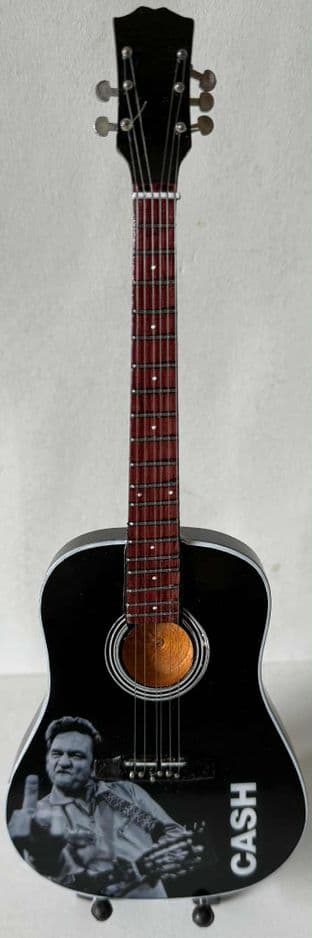 Johnny Cash - Cash (V2) Miniature Wooden 1:4 Scale Guitar With Stand (New/Box)