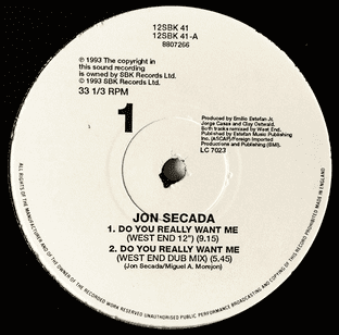 Jon Secada - Do You Really Want Me? (12") (VG-EX/EX)