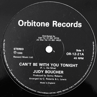 Judy Boucher - Can't Be With You Tonight (12") (G+/NM)