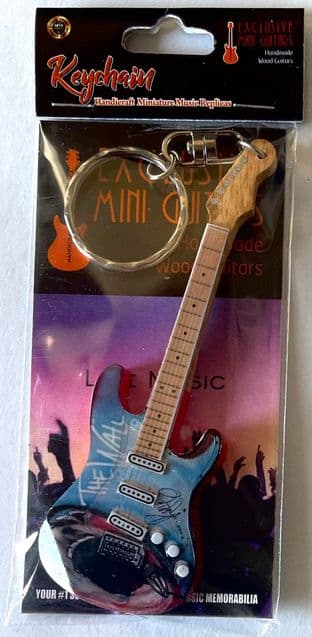 KEYCHAIN: Handicraft Wood Guitar Replica Miniature Guitar - Pink Floyd Dark Side Of The Moon (New)