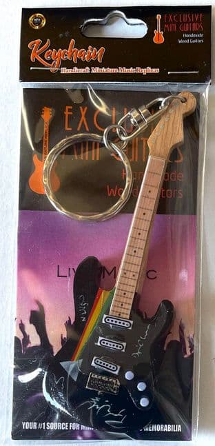 KEYCHAIN: Handicraft Wood Guitar Replica Miniature Guitar - Pink Floyd Dark Side Of The Moon 2(New)