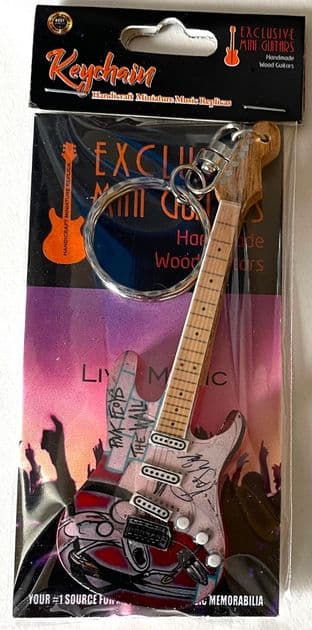 KEYCHAIN: Handicraft Wood Guitar Replica Miniature Guitar - Pink Floyd (New)