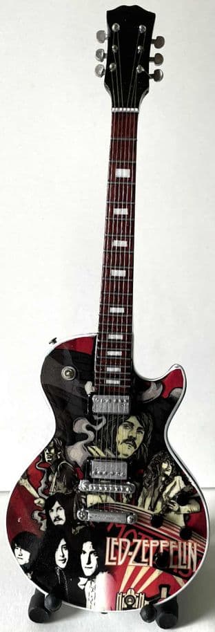 Led Zeppelin Mothership Miniature Wooden 1:4 Scale Guitar With Stand (New/Box)