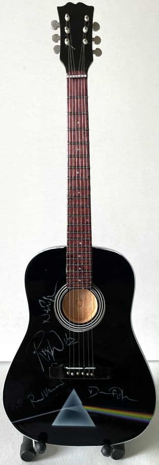 Pink Floyd DSOTM/Autographs Acoustic Miniature Wooden 1:4 Scale Guitar With Stand (New/Box)