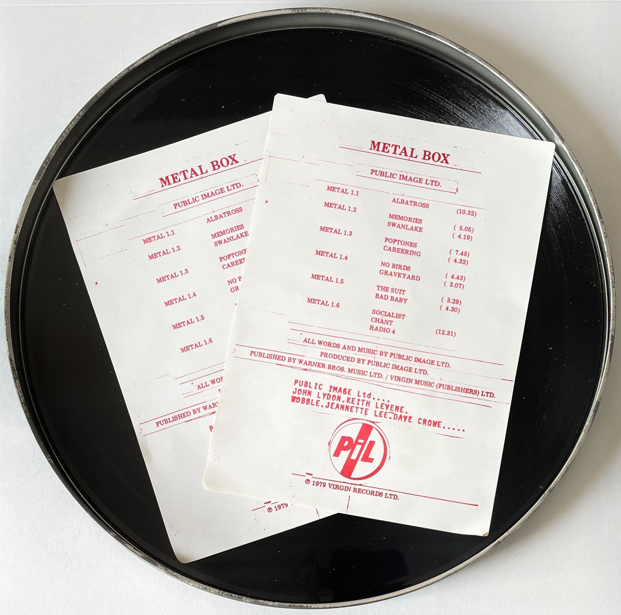 Public Image Limited PiL - Metal Box 3 x LP Metal Tin EX/G