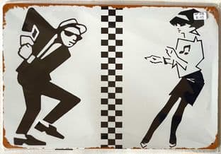 Retro Music Metal/Tin Poster Wall Plaque: SKA 2 Tone Man/Woman (WP58) (New)