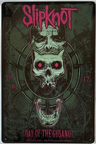 Retro Music Metal/Tin Poster Wall Plaque: Slipknot (WP15) (New)