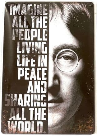 Retro Music Metal/Tin Poster Wall Plaque: The Beatles: John Lennon (WP34) (New)