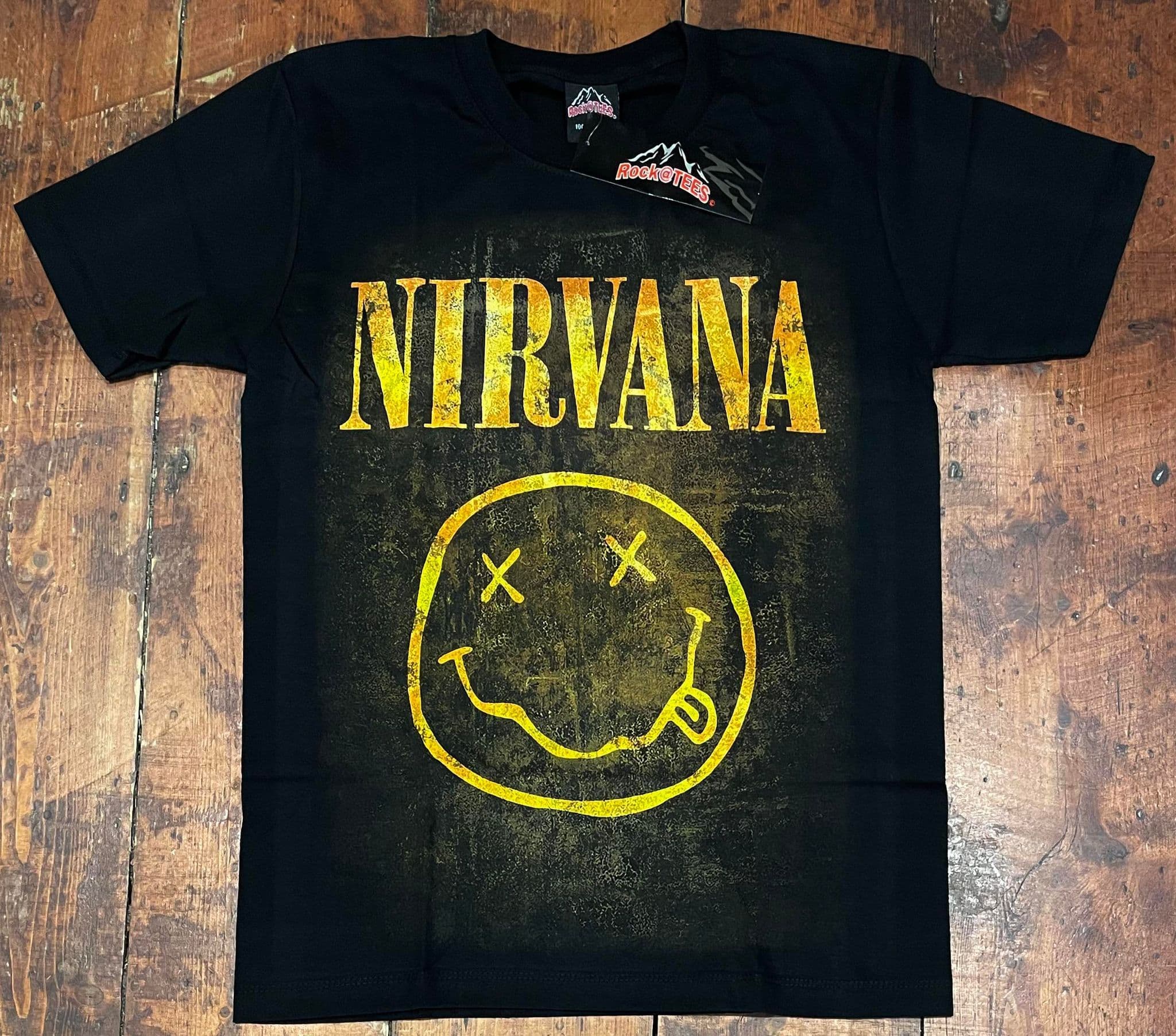 Nirvana Kurt Cobain Smiley Face Logo Pullover Sweatshirt | Unisex Heather Grey | 50/50 Cotton/Poly | S-2XL