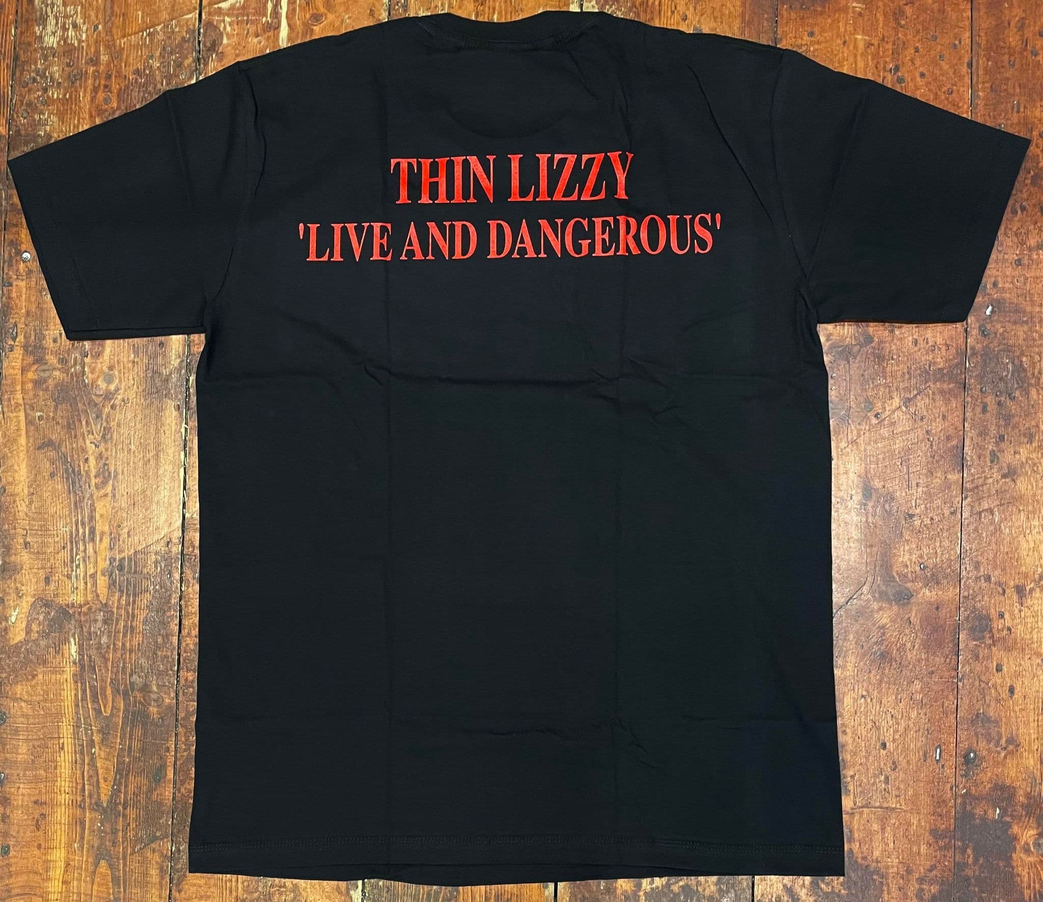 T-Shirt Thin Lizzy 'Live And Dangerous' Noir - Officiel Neuf Avec étiquettes - Homme