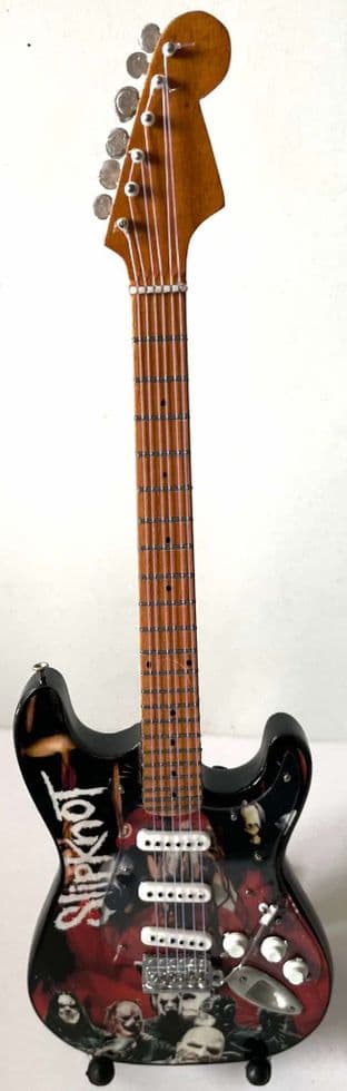 Slipknot - Band & Logo Miniature Wooden 1:4 Scale Guitar With Stand (New/Box)