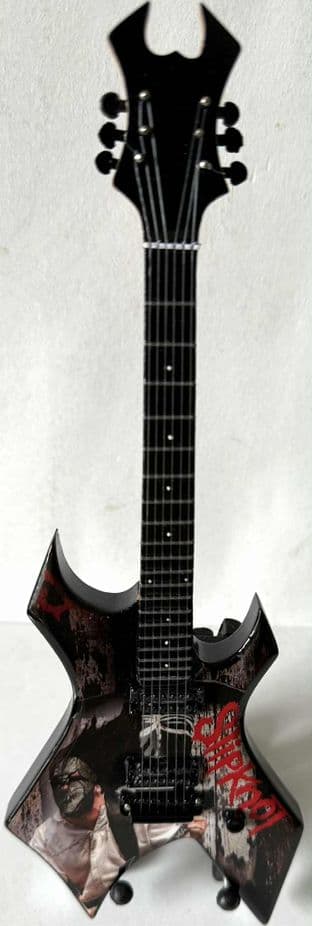 Slipknot Logo Warlock Shaped (V2) Miniature Wooden 1:4 Scale Guitar With Stand (New/Box)