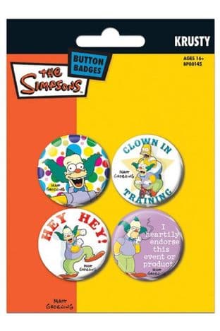 The Simpsons Krusty - 4 Badge Pack