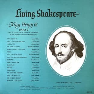 V/A - Living Shakespeare: King Henry IV Part I (LP) (VG+/VG)