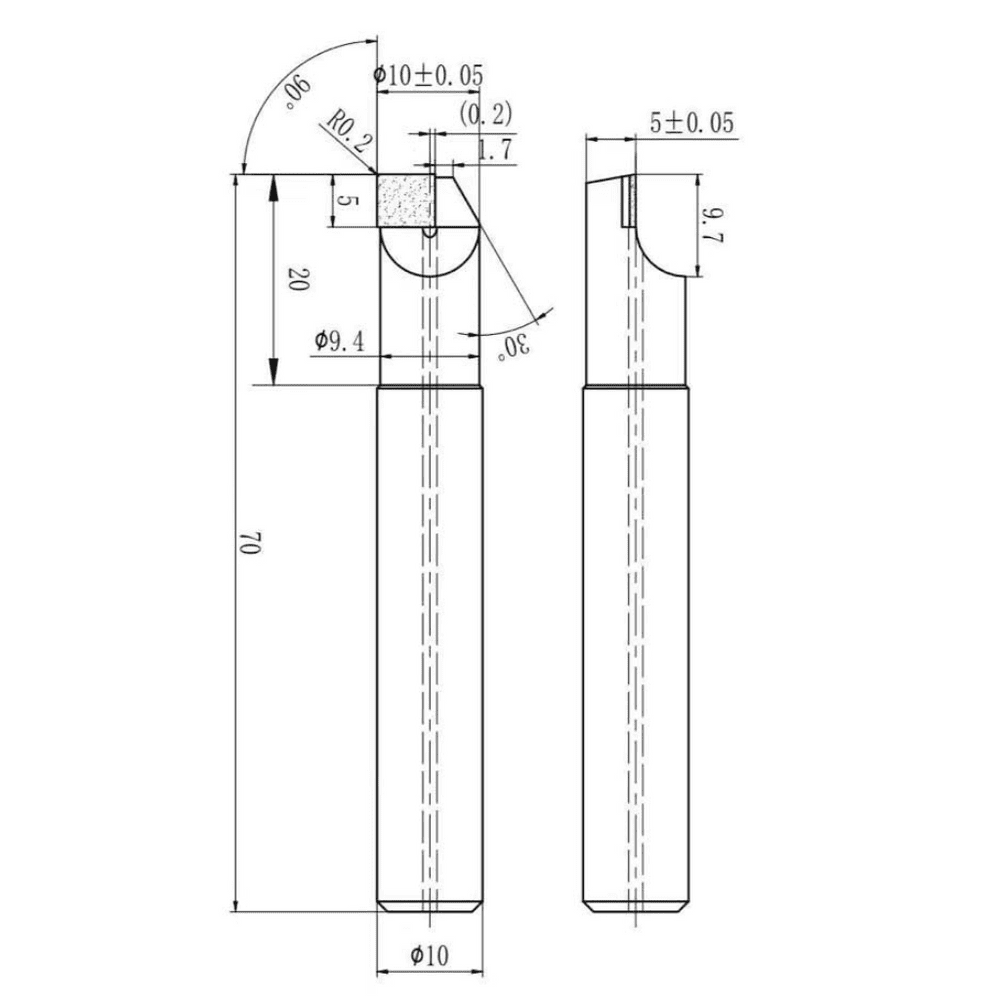 10mm PCD Polycrystalline Diamond End Mill - 10mm Shank