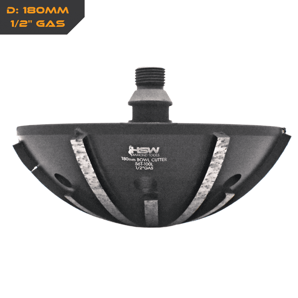 Black Diamond Series Sintered Segmented Bowl Cutter - 1/2" GAS