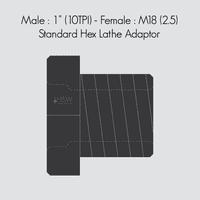 Female : M18 (1.5) - Lathe Thread Adaptors
