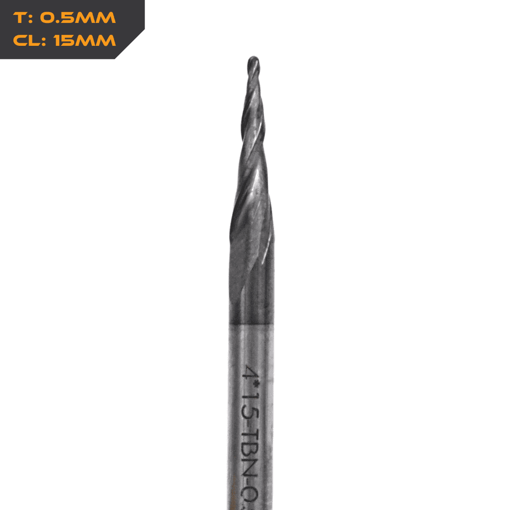 Spiral Tapered Ballnose CNC Bits - Fine Detail