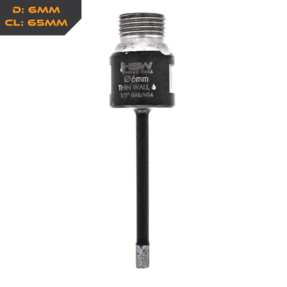 Thin Wall Porcelain Sintered Diamond Wet Core Bits - Duel Fitting