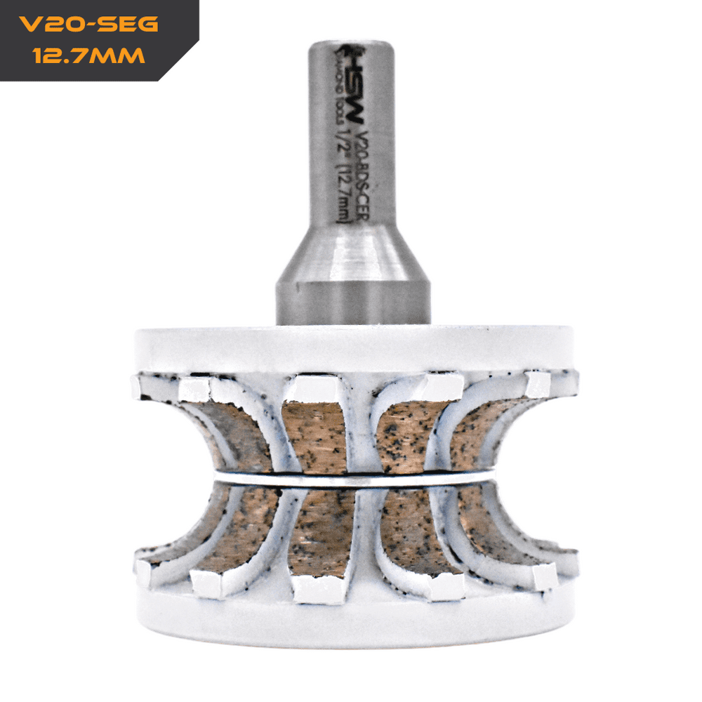V20 (20mm) Full Bullnose - Porcelain, SD Profile Bit- 12.7mm (1/2")