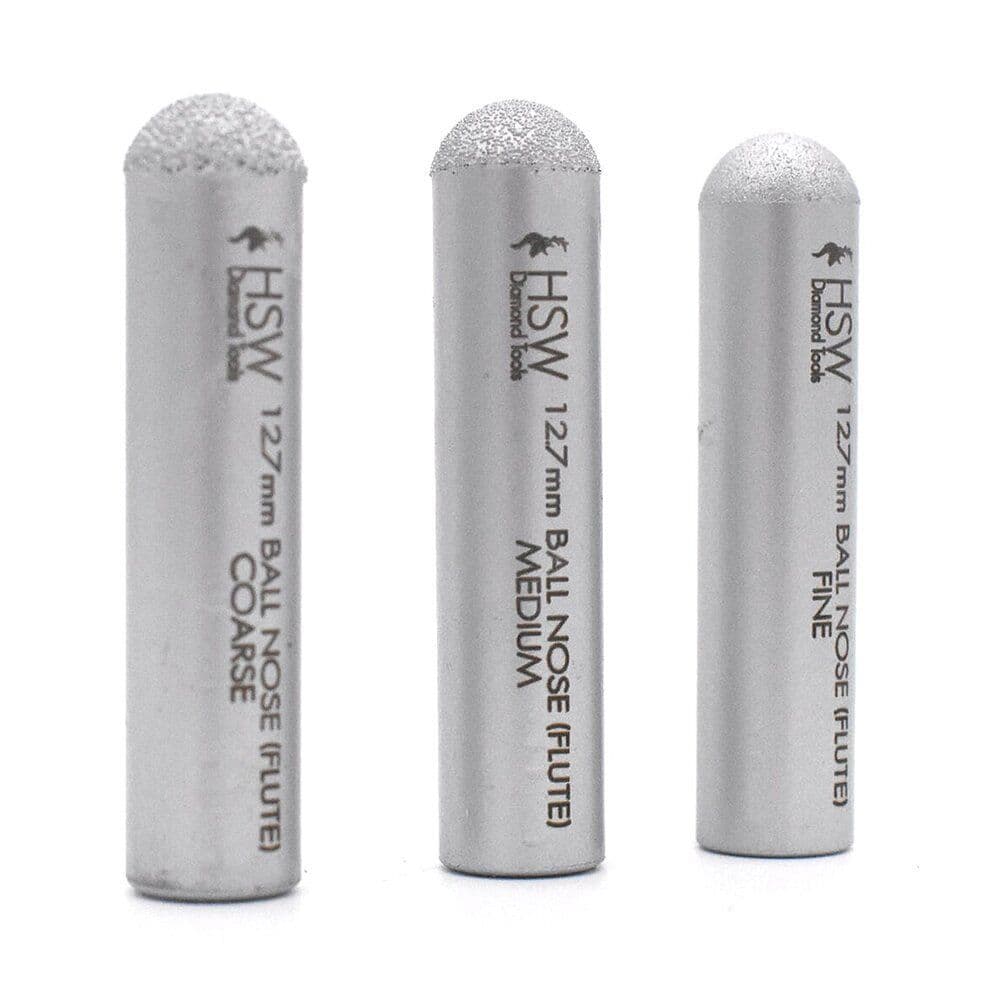 Vacuum Brazed Diamond Ballnose (Fluting) Bits