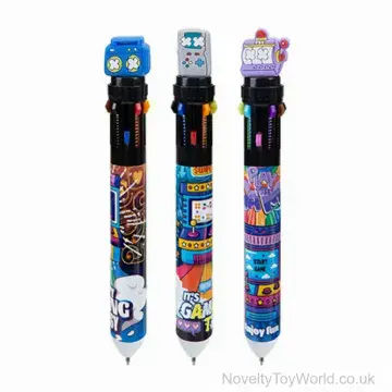 10 Colour Gaming Design Novelty Pen - 3 Assorted