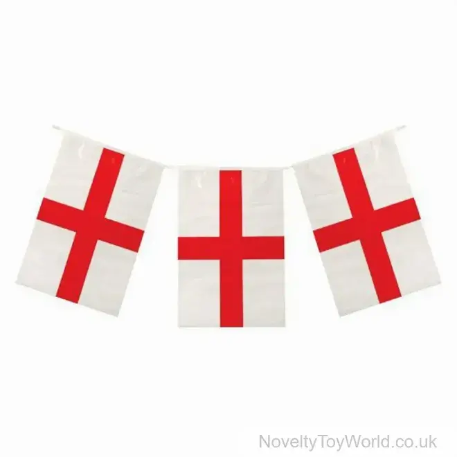 10 Metres England St George's Cross Flag Bunting | Bulk Buy England Party Products