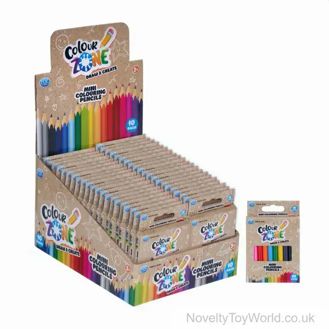 10 Pack of Mini Colouring Pencils | Wholesale Stationery Supplied