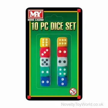 10 Piece Set of Dice - Header Blister Card - Standard Size