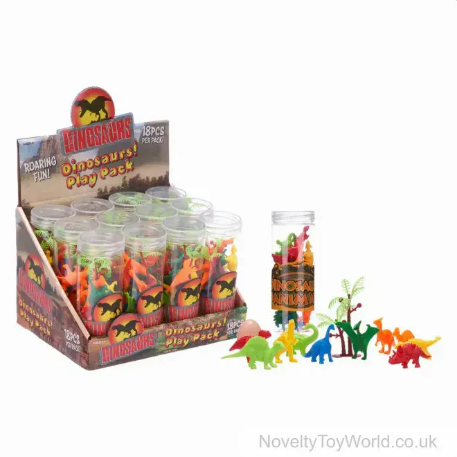 18 Piece Mini Dinosaur Figure Play Pack | Wholesale Dino Toys