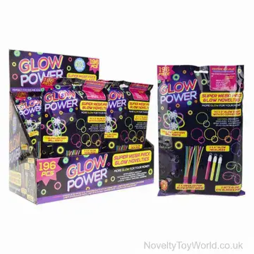 196 Piece Glow Wear & Novelties Mega Pack