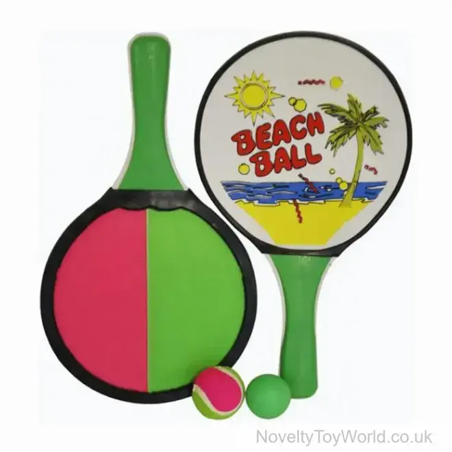 2 in 1 Velcro Throw & Catch Paddle Bat Set | Wholesale Beach Toys UK