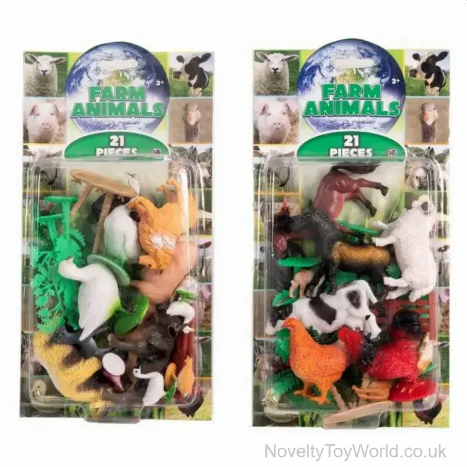 21 Piece Farm Animal Figures & Accessories Set | Wholesale Farm Animal Toys UK