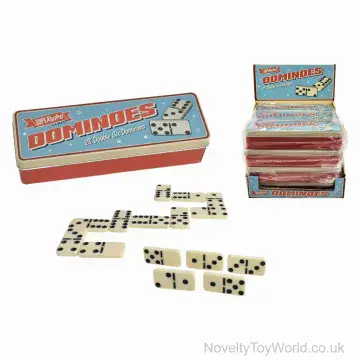 28 Piece Dominoes Set In Metal Tin