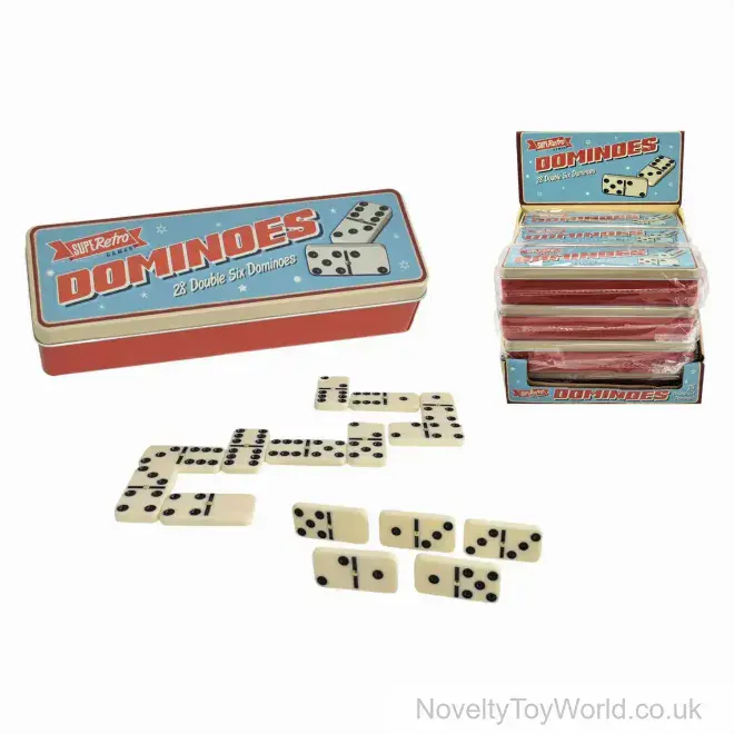 28 Piece Dominoes Set In Metal Tin | Wholesale Classic Games UK