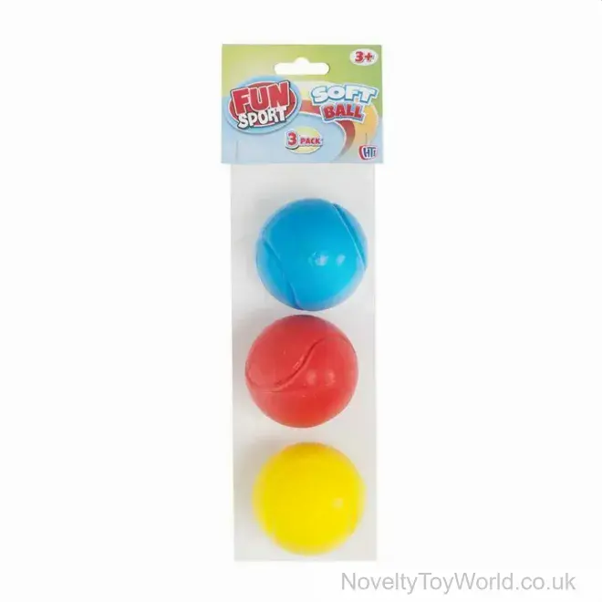 Bulk Buy | 3 Pack Novelty Foam Play Balls - Outdoor Toys (4.5cm)