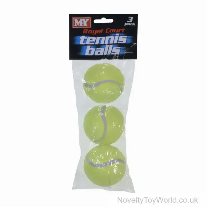 Bulk Buy | 3 Pack Tennis Balls in Packet - Wholesale Sports Toys