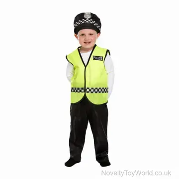 3 Piece Police Officer Fancy Dress Costume - Toddler 3 Years