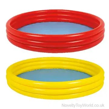 3 Ring Inflatable Paddling Pool - Red & Yellow Assorted (150cm)