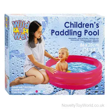 3 Ring Pink Paddling Pool For Toddlers - 86cm